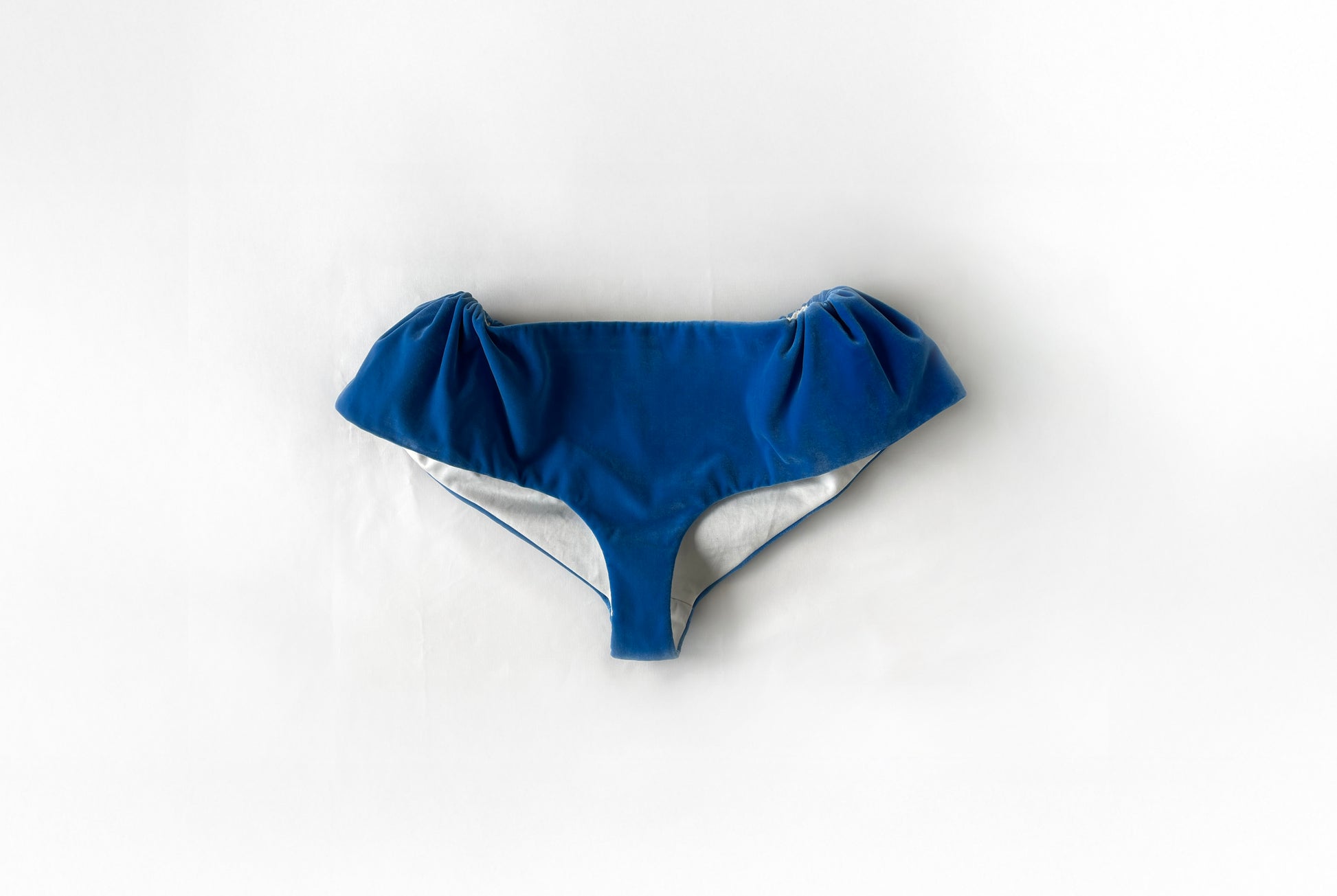 mini fluted shorts - blue