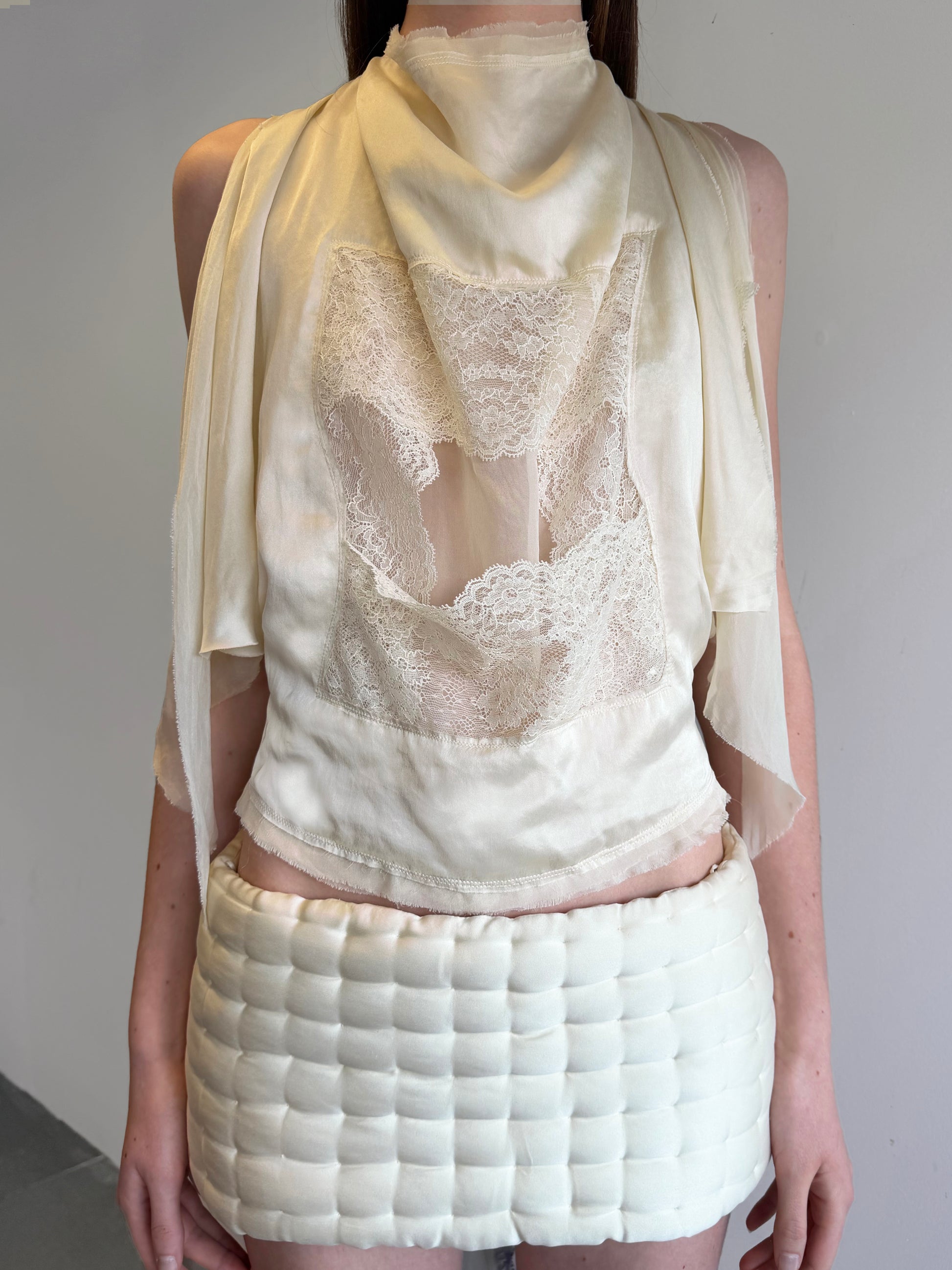 hand tacked mini skirt