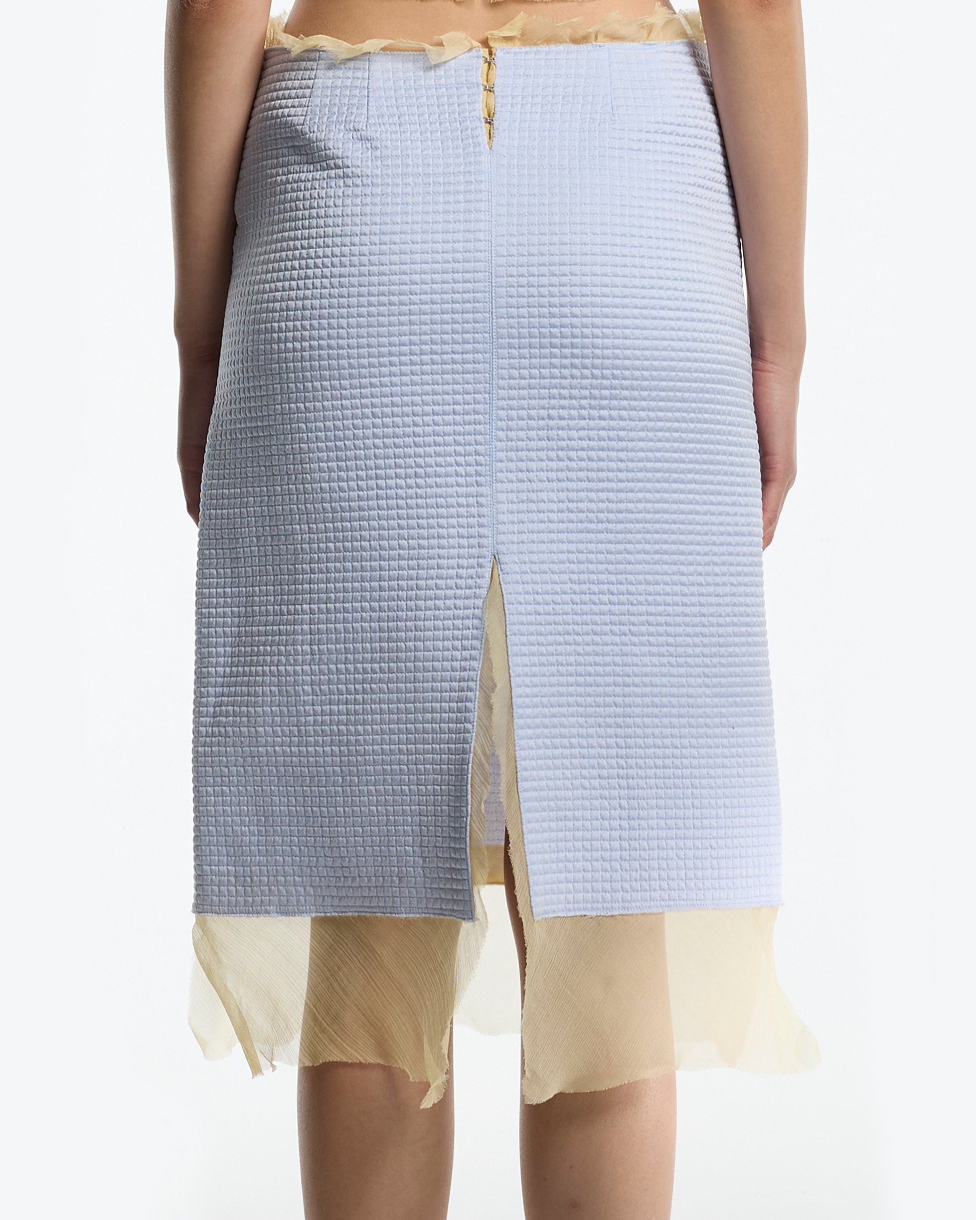 quilted midi skirt